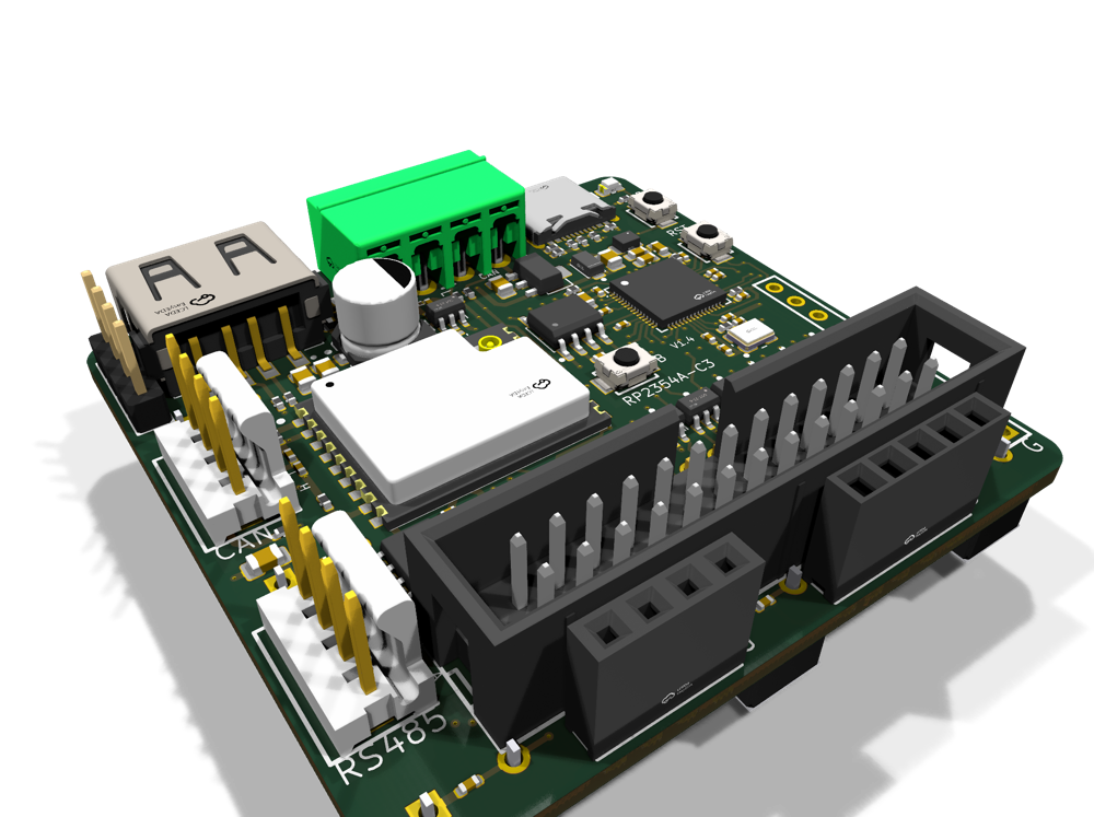 ncBrain controller board, angled view