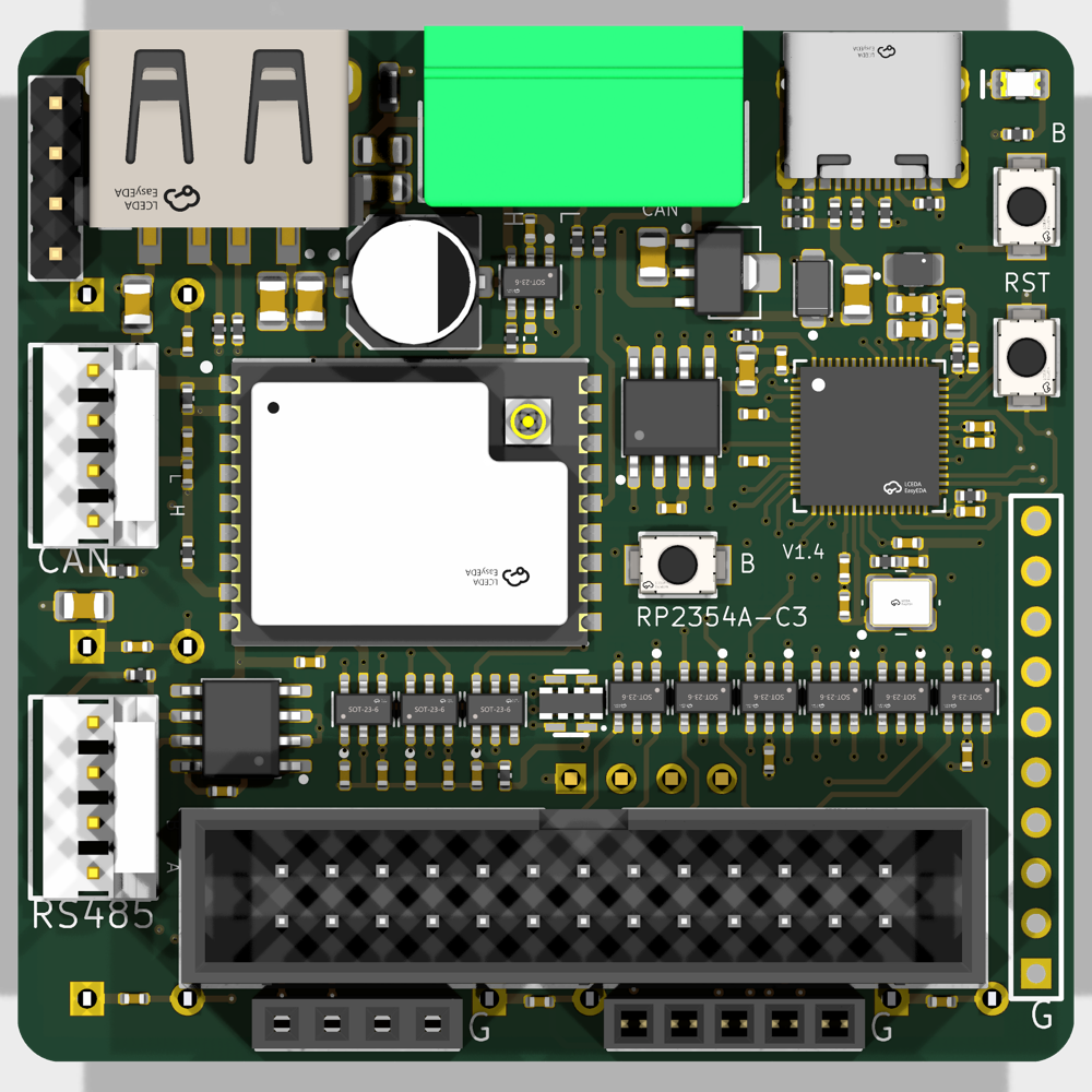 ncBrain controller board, bottom view